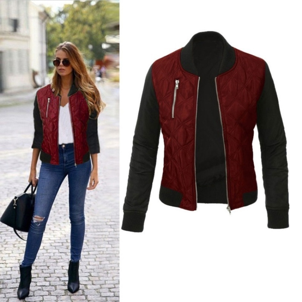 XXL, XL and L Burgundy Bomber Jacket
